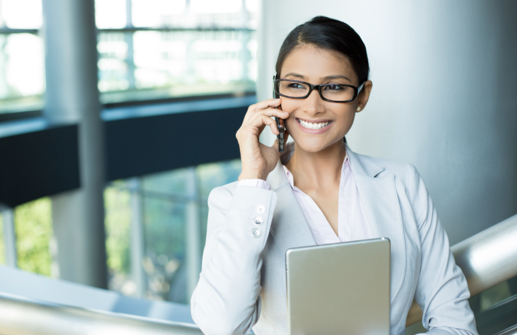 Woman on the phone.