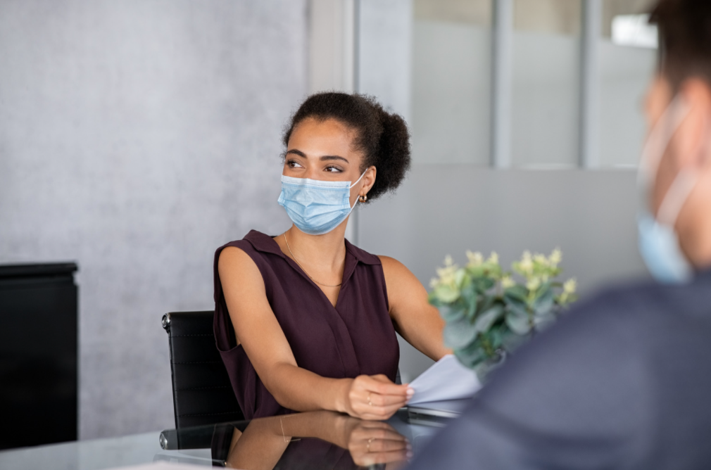 Woman in a business meeting.