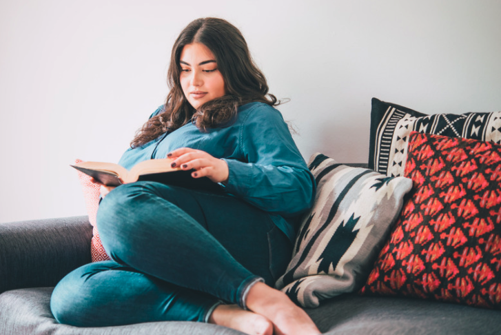 Woman reading a book. 